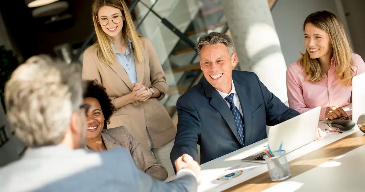 Successful business deal and partnership