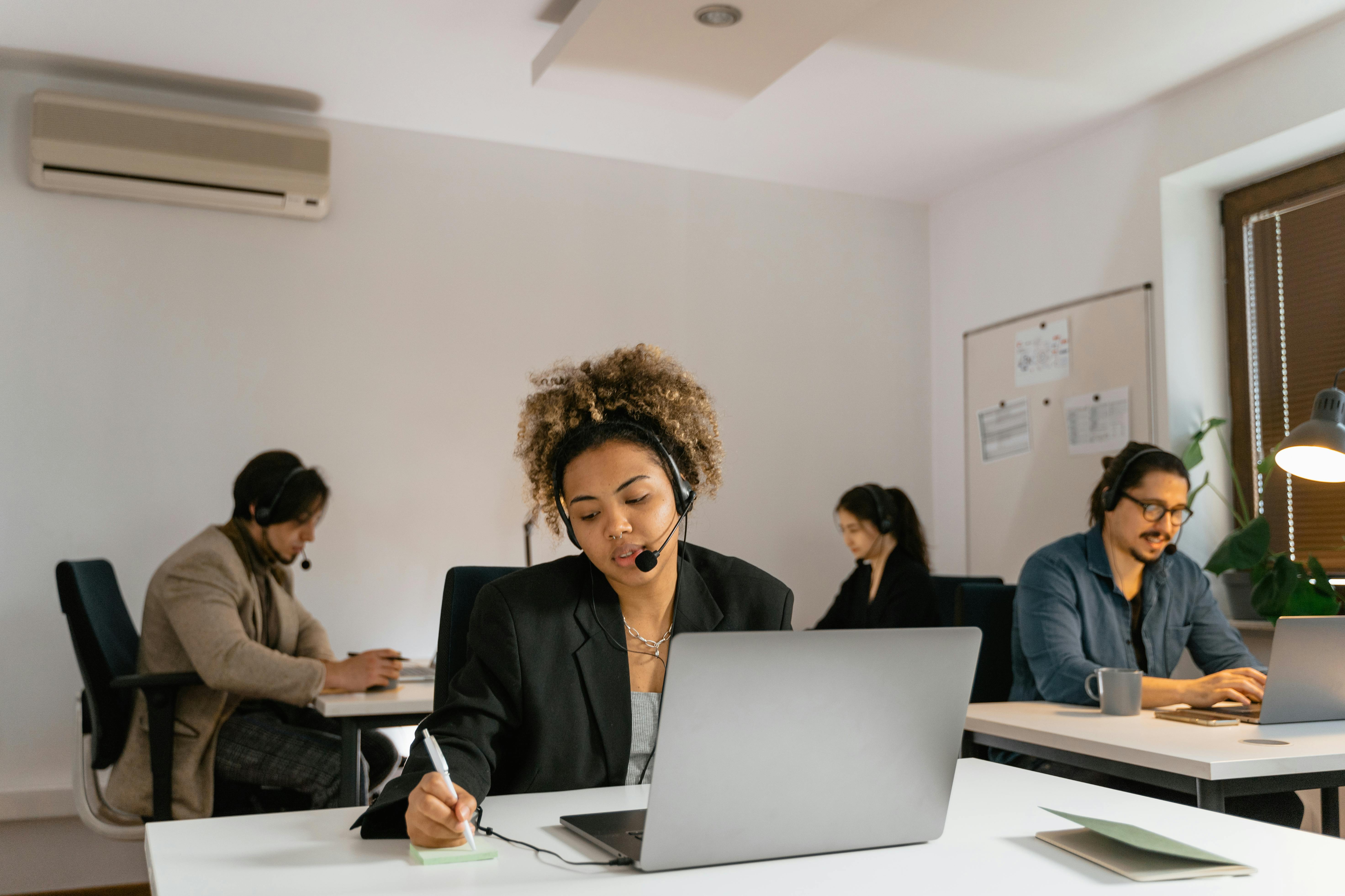 Modern call center with AI technology