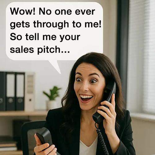 Professional salesperson on phone